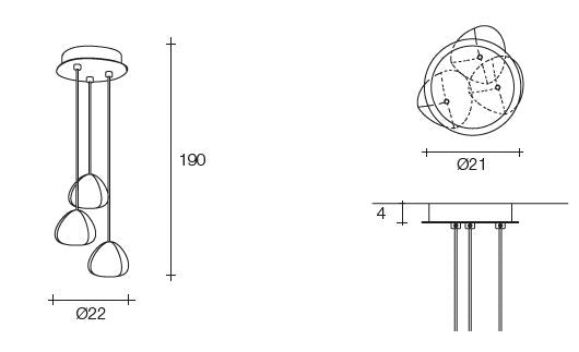 Terzani Mizu 3er Pendelleuchte
